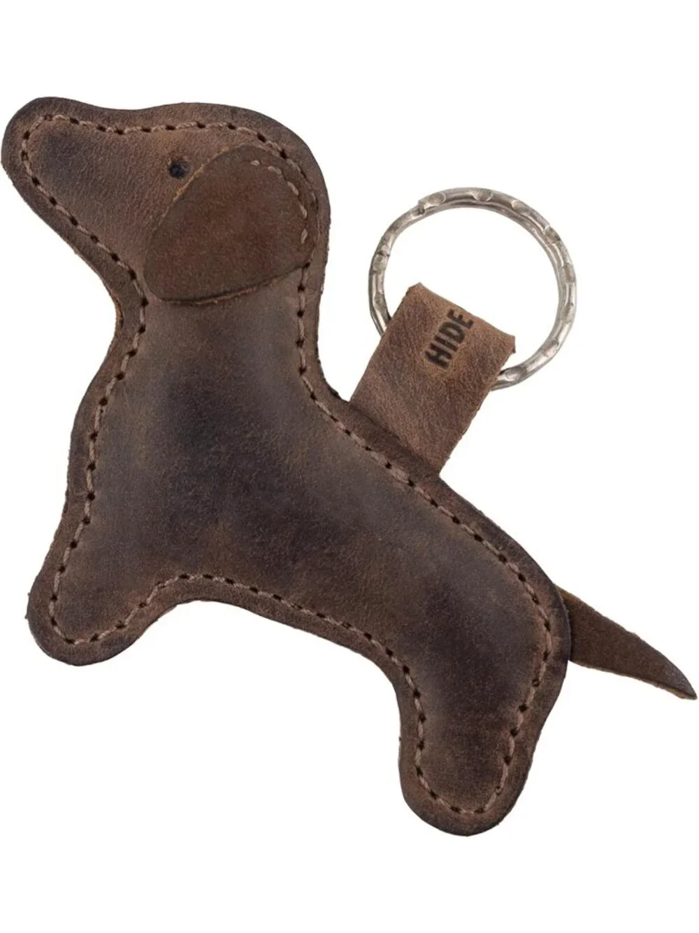 Cute Dachshund Keychain | Handmade Leather Dog Keyring | Adorable Stuffed Animal
